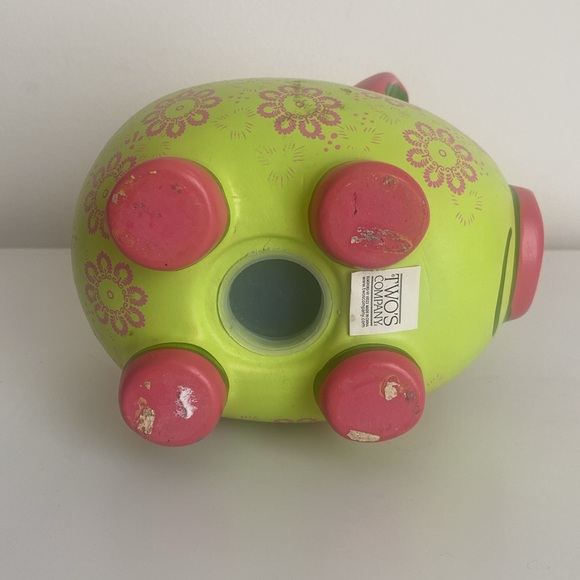 Ceramic Piggy Bank Floral Print Save Money Pop Art Decor Home Accents Office - Picture 6 of 9